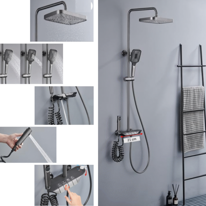 Monoliht Piyano Tuşlu Banyo Bataryalı Duş Seti