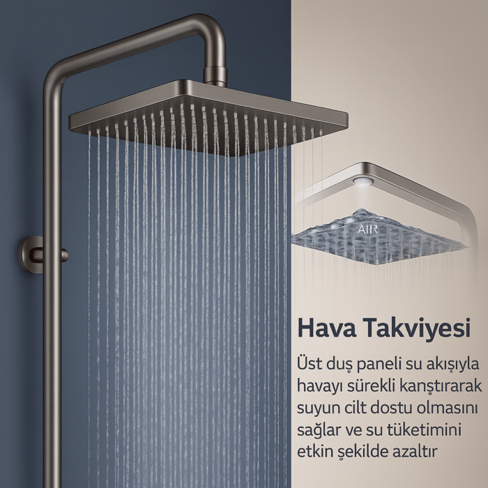 Aquaris Dijital Piyano Tuş Kontrollü Duş Seti - Görsel 4